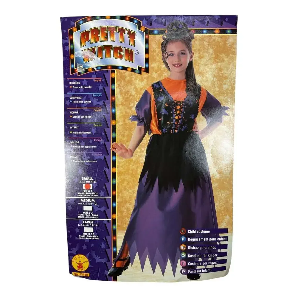 Rubie's Pretty Witch Girls Child Size Small 4-6 Halloween Costume Purple Orange